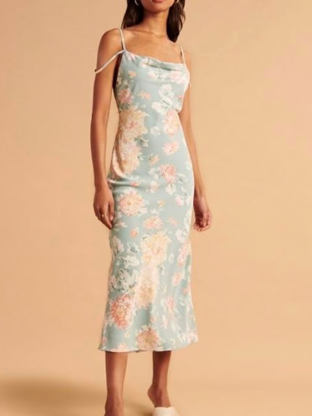 Abercrombie & Fitch Light Blue Floral Midi Dress